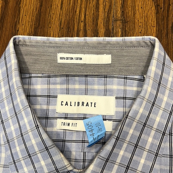 Calibrate Dress Button Down Shirt Size 17 Trim Fit - Picture 4 of 7